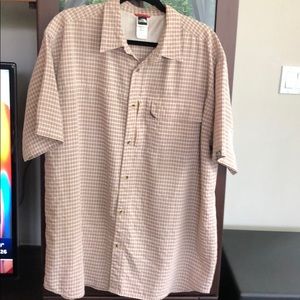 The North Face Tech Shirt, Short Sleeve, Tan Plaid